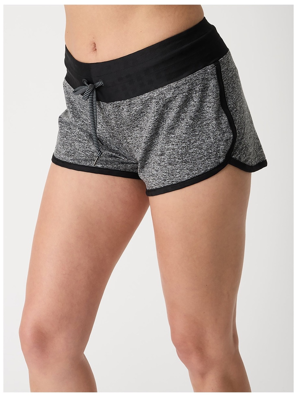 Rabbit Women’s Grey Heather Active Running Shorts with Black Trim Small